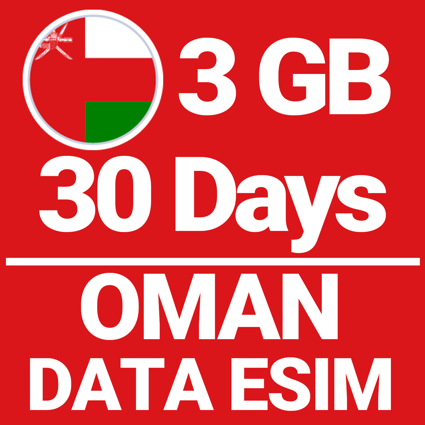 Oman eSIM - 3GB Data Valid for 30 Days