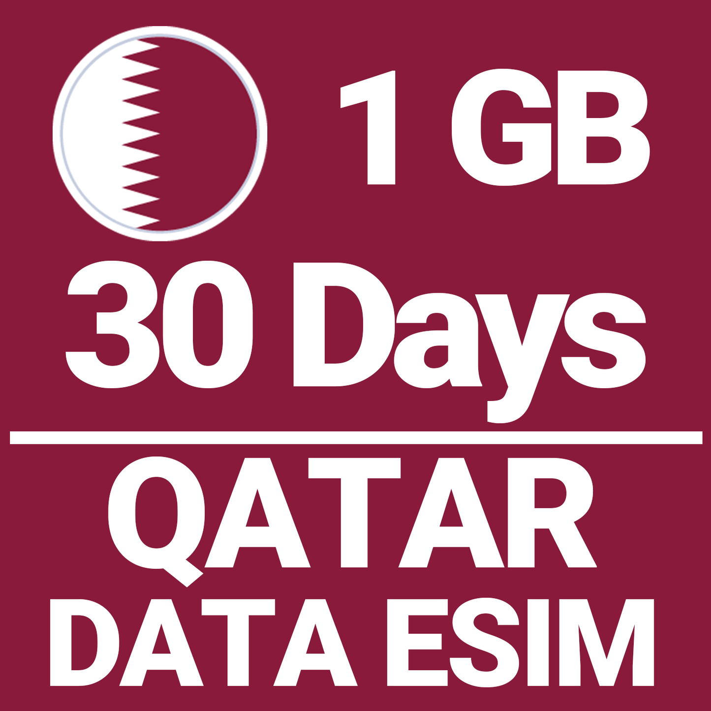 Qatar eSIM - 1GB Data Valid for 30 Days