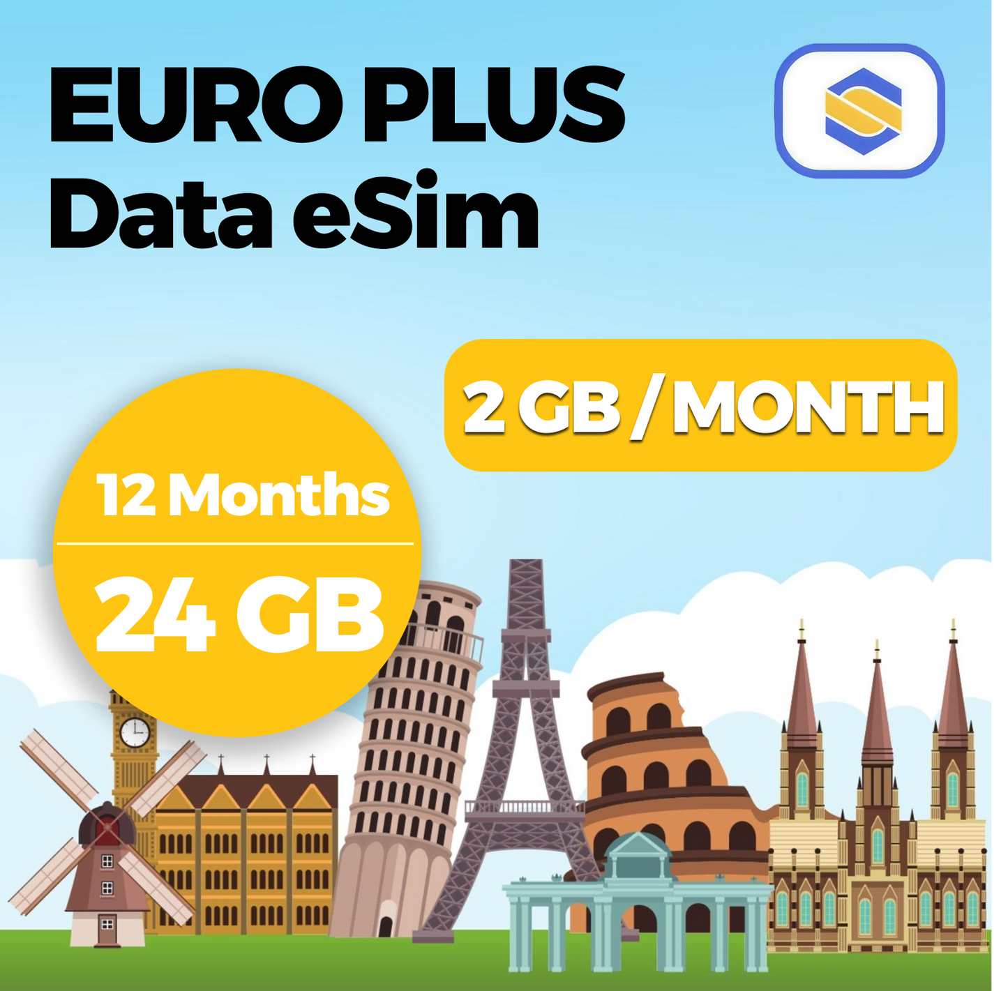 EURO PLUS 24 GB - 12 MONTHS