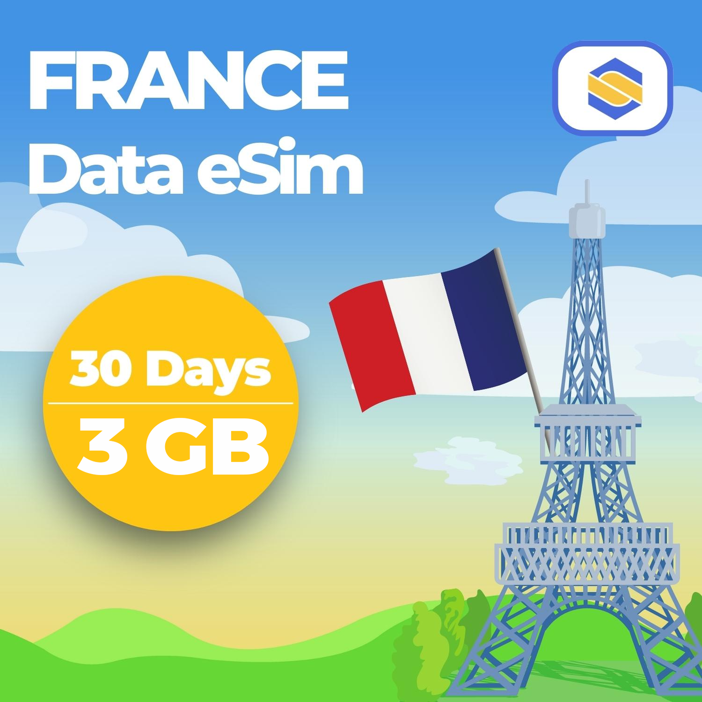 FRANCE 3GB - 30 Days