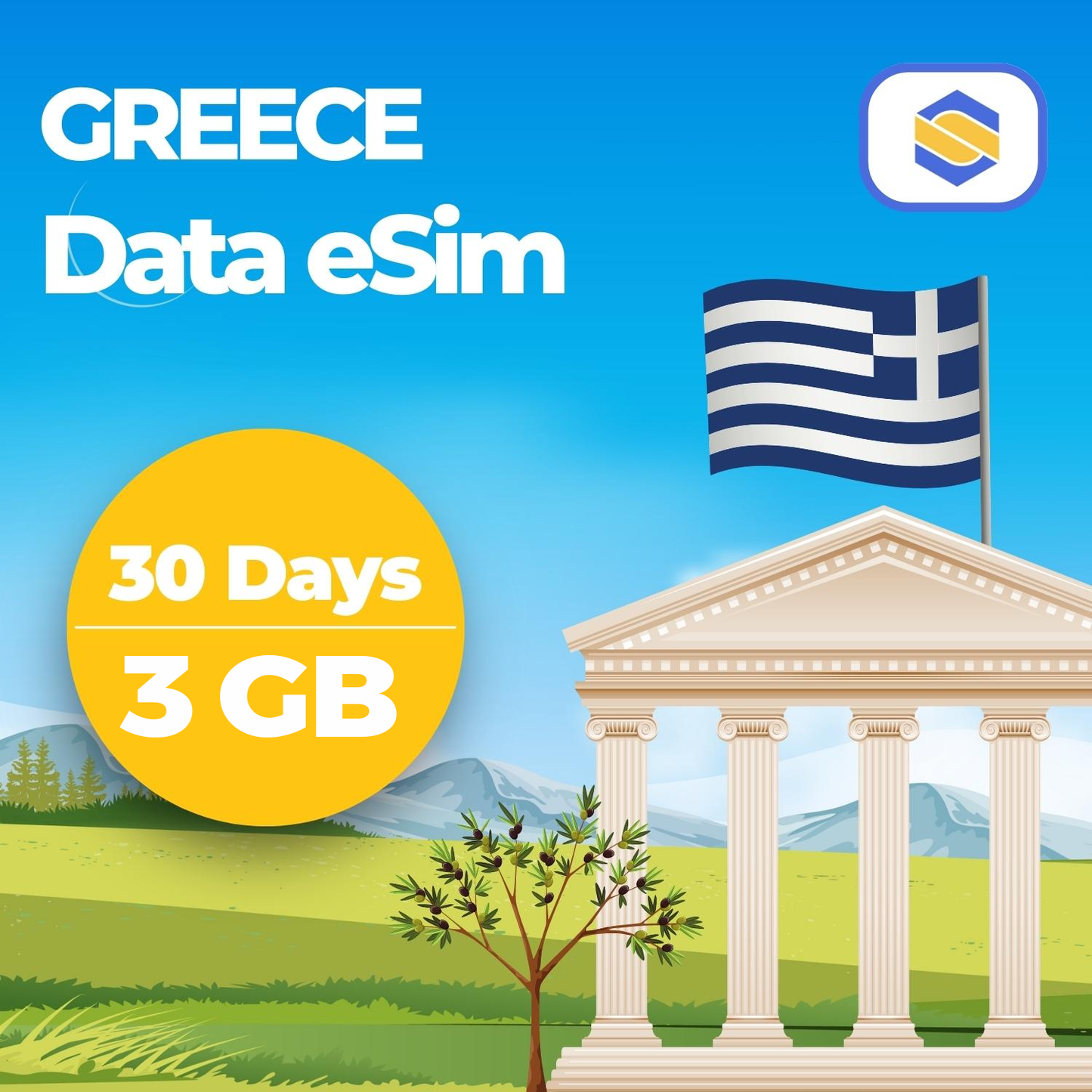 GREECE 3GB - 30 Days
