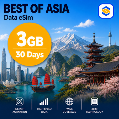 BEST OF ASIA 3GB - 30 DAYS