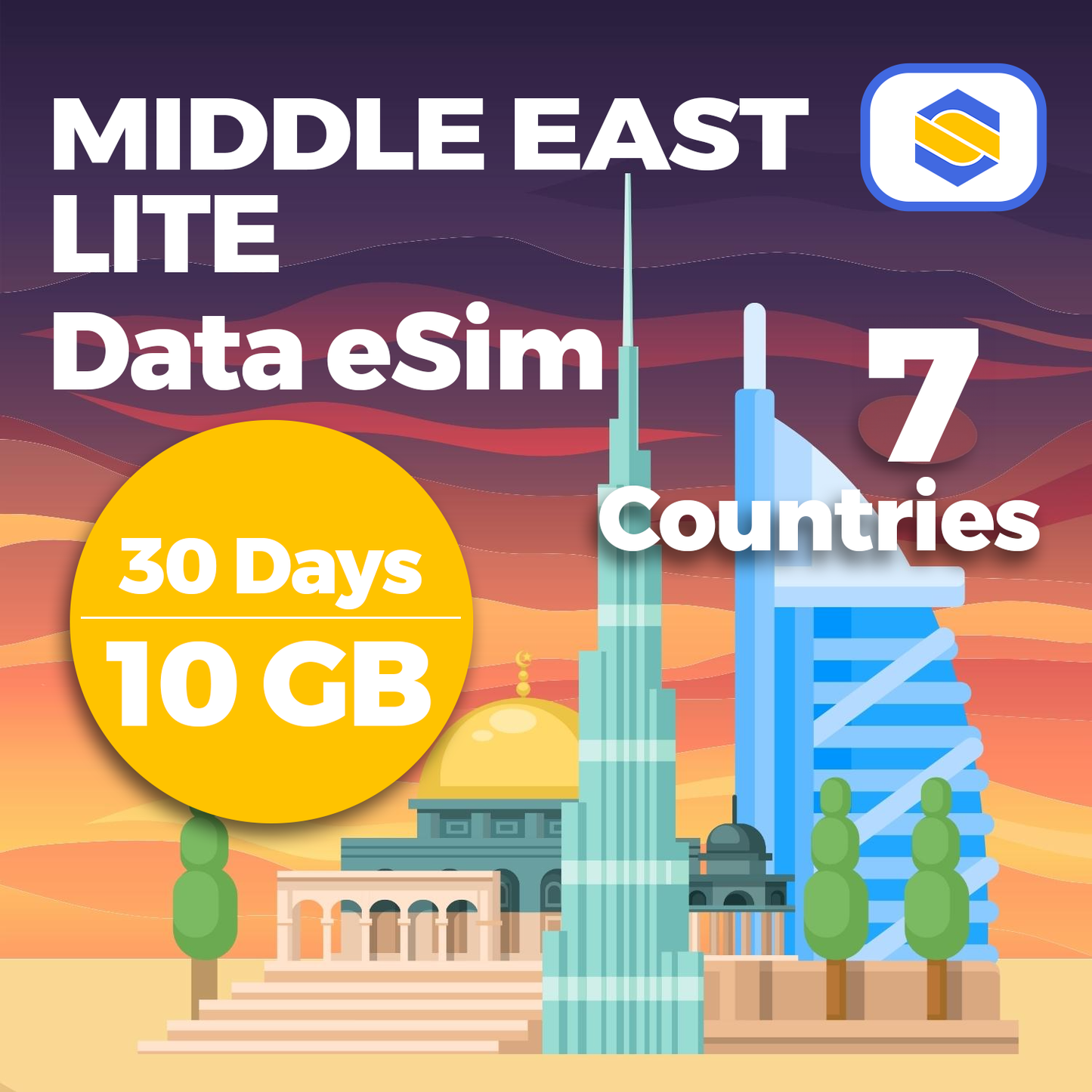 Middle East Lite eSIM - 10GB Data Valid for 30 Days