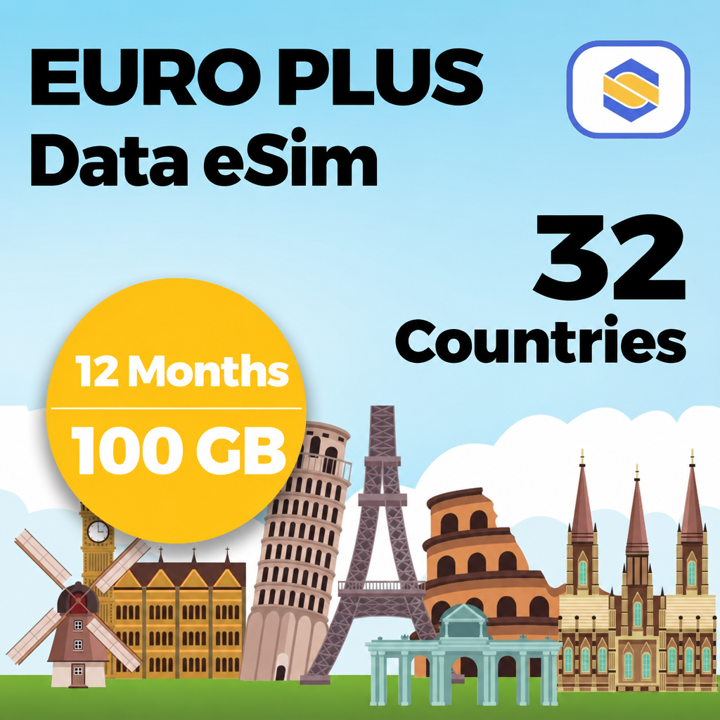EURO PLUS 100GB - 12 MONTHS