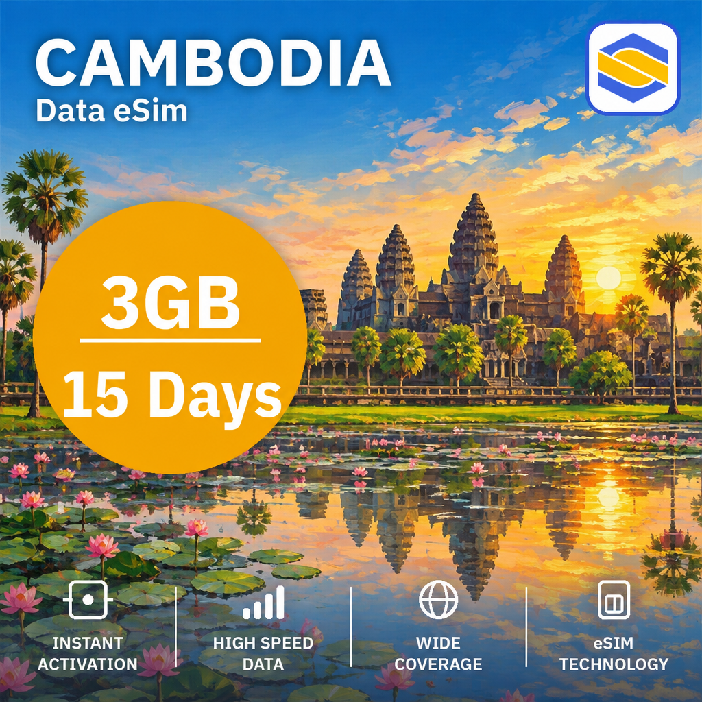CAMBODIA 3GB - 15 Days