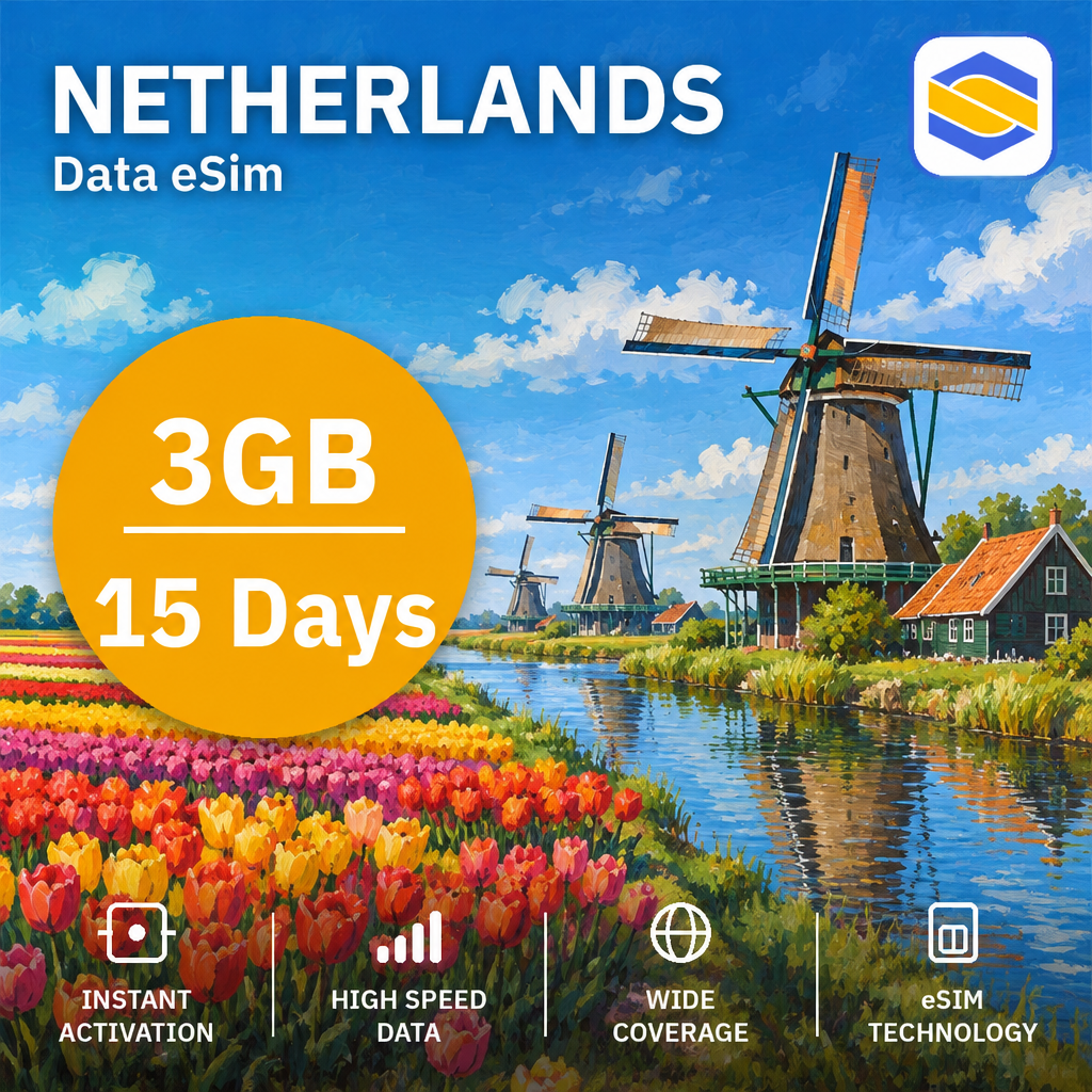 NETHERLANDS 3GB - 15 Days