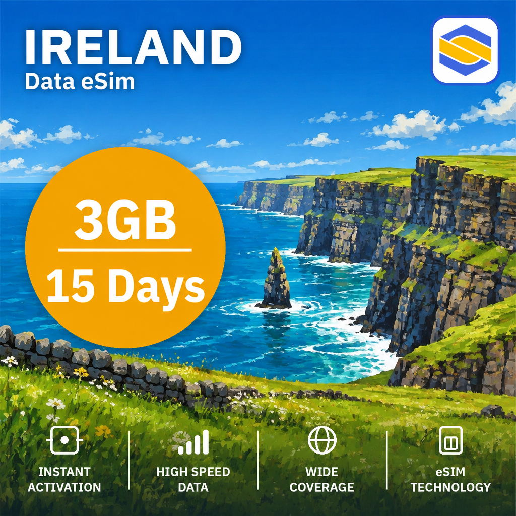 IRELAND 3GB - 15 Days