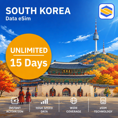 SOUTH KOREA Unlimited - 15 Days